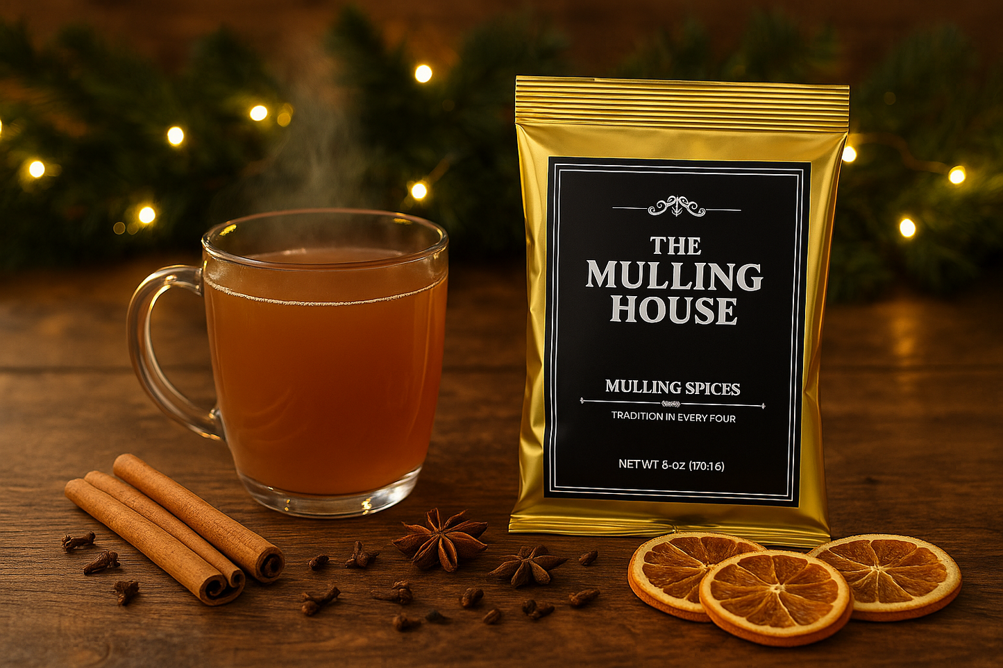 The Mulling House Mulling Spices 3-Pack – 6 oz Pouches for Making Magic in Cider, Wine, Tea, Coffee & Baking – Instant Dissolving Drink Mix with Cinnamon, Clove, Nutmeg, Citrus – Holiday Favorite
