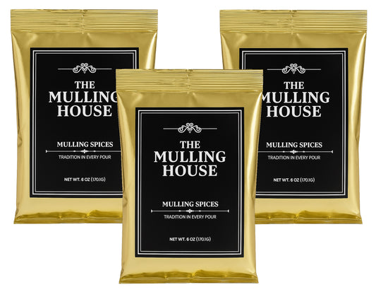 The Mulling House Mulling Spices 3-Pack – 6 oz Pouches for Making Magic in Cider, Wine, Tea, Coffee & Baking – Instant Dissolving Drink Mix with Cinnamon, Clove, Nutmeg, Citrus – Holiday Favorite