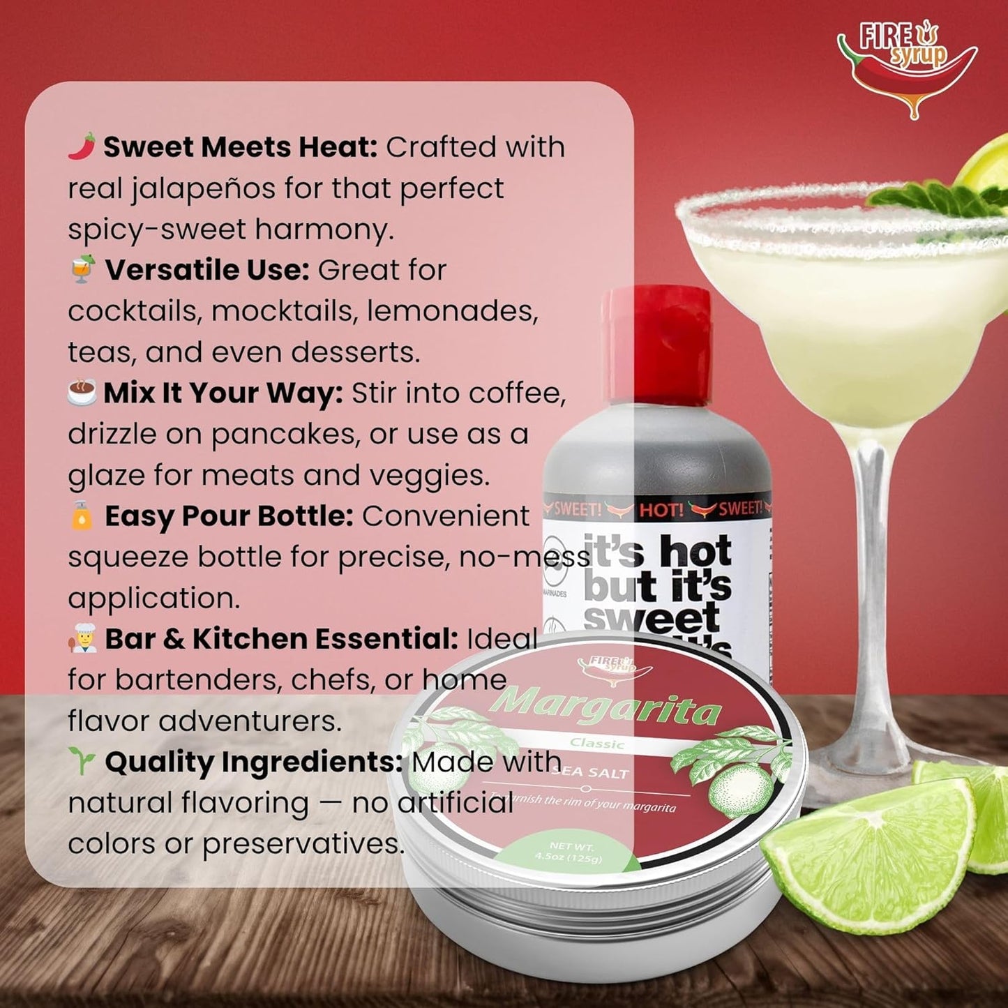 Fire Syrup & Margarita Cocktail Rimmer Duo