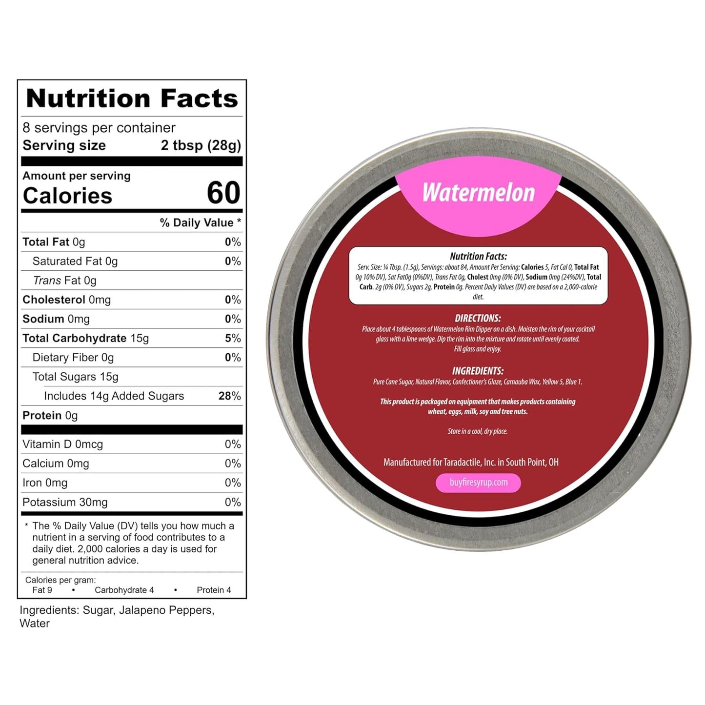 Fire Syrup & Watermelon Margarita Rim Dipper